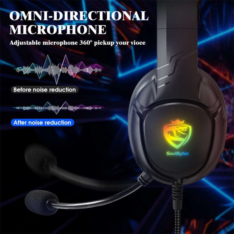 SoulBytes S20 RGB Light Gaming Headset with Mic, S20