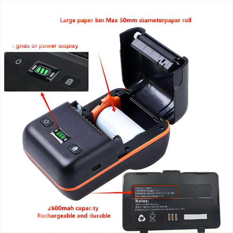 BT-58L 58mm USB+Bluetooth Thermal Label Printer, EU Plug, US Plug