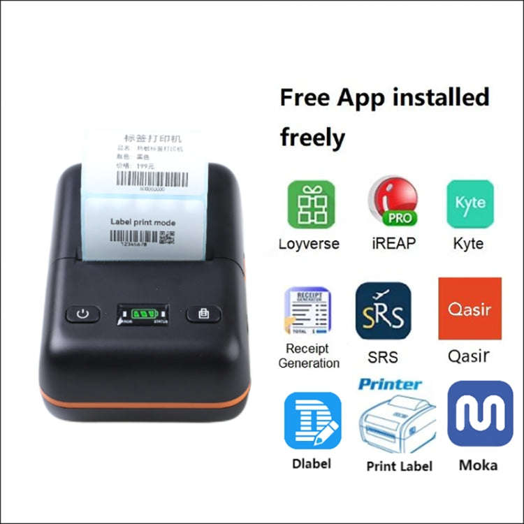 BT-58L 58mm USB+Bluetooth Thermal Label Printer, EU Plug, US Plug