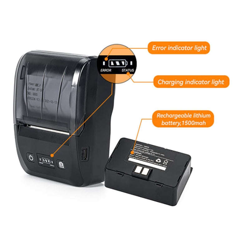 BT-581 58mm USB-C/Type-C + Bluetooth Portable Thermal Printer, EU Plug, US Plug