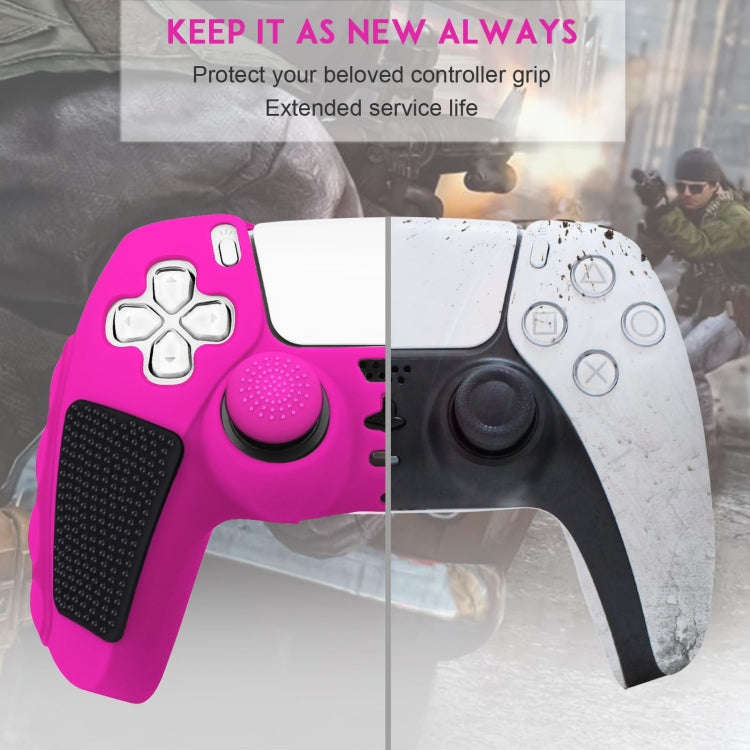 Splicing Color Silicone Gamepad Protective Case with Rocker Caps, For Sony PS5