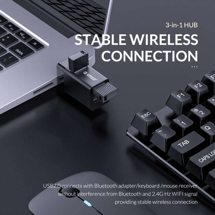 ORICO MINI-U32 3 in 1 USB Interface ABS Plastic Mini HUB Adapter, MINI-U32