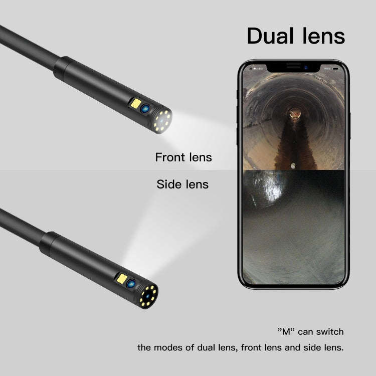 F280 8mm 1080P IP68 Waterproof Dual Camera WiFi Digital Endoscope, 2m Hard Cable, 5m Hard Cable, ...