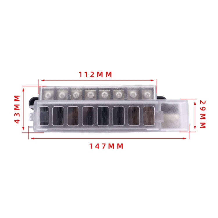 8 Way Fuse Block with 20pcs Terminals, 8 Way with 20pcs Terminals