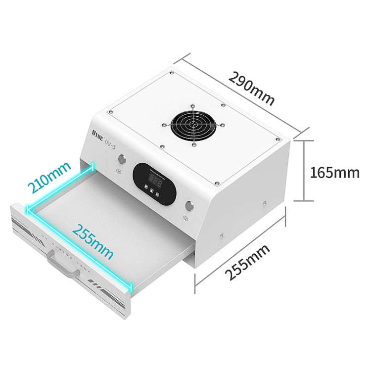 Uyue UV-3 7 inch Phone Timing Intelligent Curing Lamp Mechanic, EU Plug, US Plug