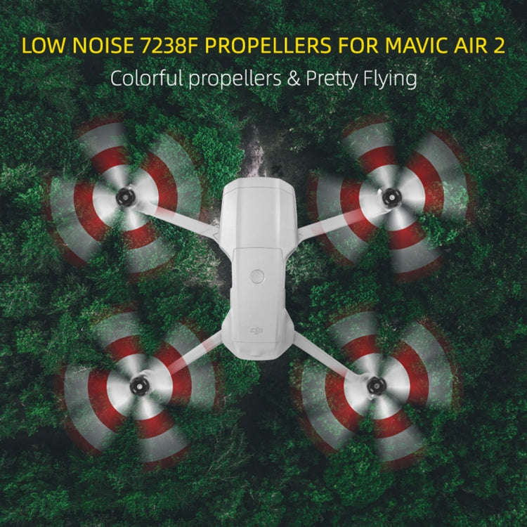 2 Pairs Sunnylife 7238F-3C For DJI Mavic Air 2 Double-sided Two-color Low Noise Quick-release Pro...