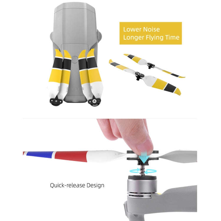 2 Pairs Sunnylife 7238F-3C For DJI Mavic Air 2 Double-sided Two-color Low Noise Quick-release Pro...
