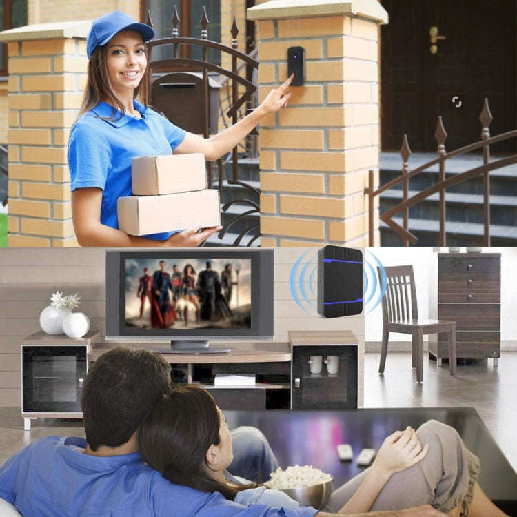N15K-1T2-B 110dB IP55 Waterproof Wireless Doorbell, Receiver x 2 and Transmitter x 1, US Plug, N1...