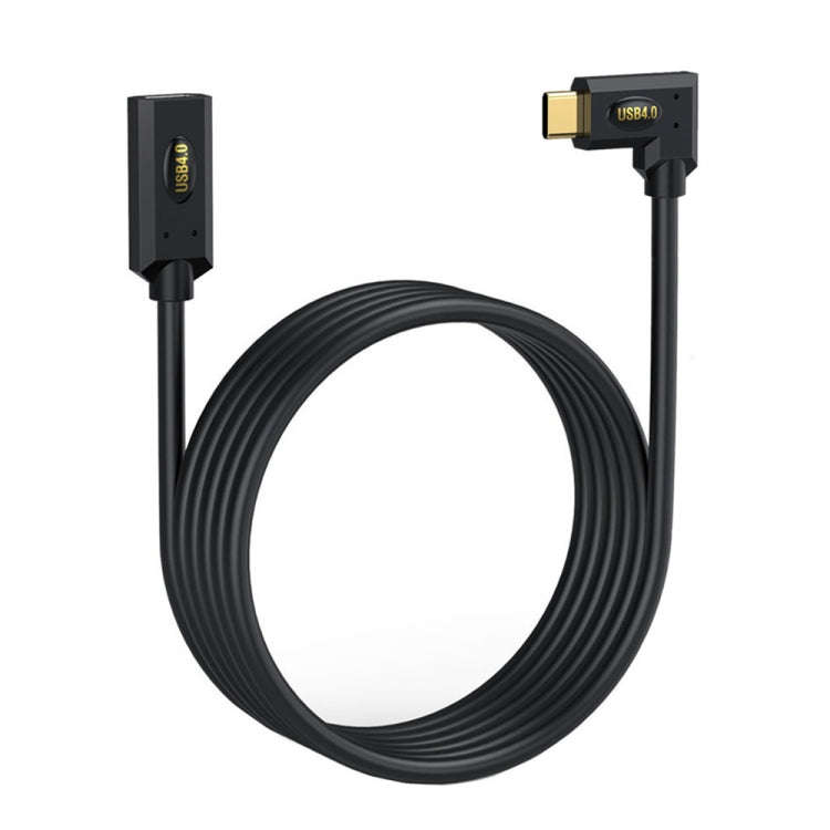 240W USB-C / Type-C Male to Female Multi-function USB 4.0 Elbow Data Extension Cable, 1m