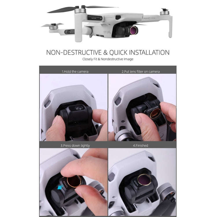 Sunnylife MM-FI9250 Lens Filter For DJI Mini 4K/Mini 2 SE/Mini SE/Mini 2/Mavic Mini, MCUV