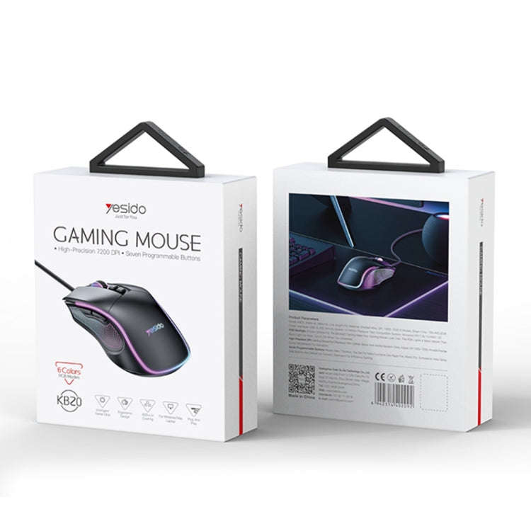 Yesido KB20 USB 7200DPI RGB Wired Mouse, KB20