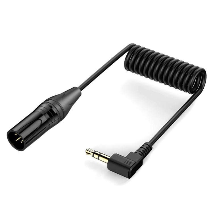 Gold Plated Connector Copper Core Right Angle Coiled Audio Cable, Length: 0.5m, 3.5mm to XLR Male...