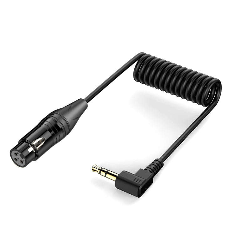 Gold Plated Connector Copper Core Right Angle Coiled Audio Cable, Length: 0.5m, 3.5mm to XLR Male...
