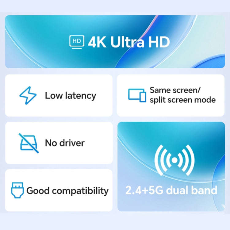 G127 4K 30Hz HD Wireless Display Dongle Adapter Same Screen Device