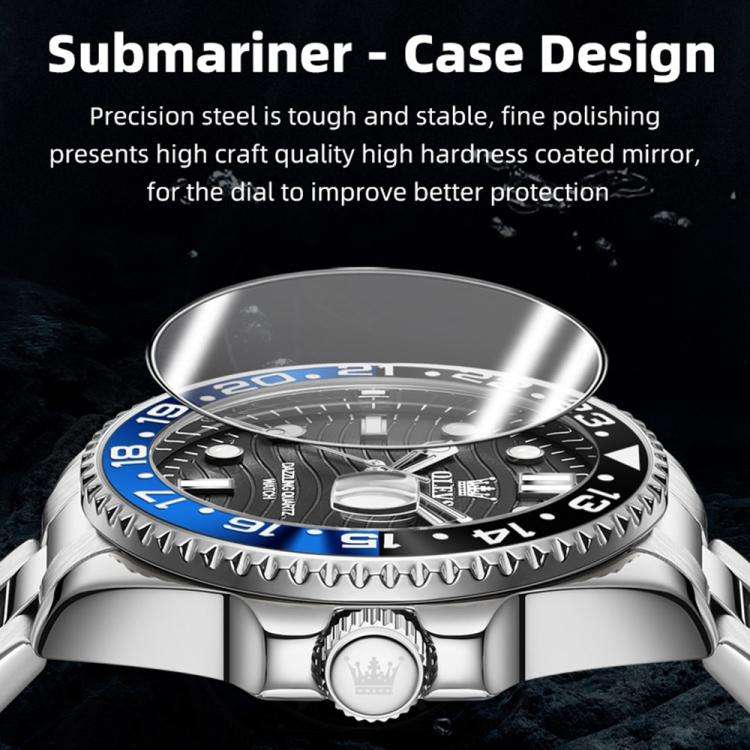 OLEVS 3610 Men Steel Strap Luminous Waterproof Quartz Watch