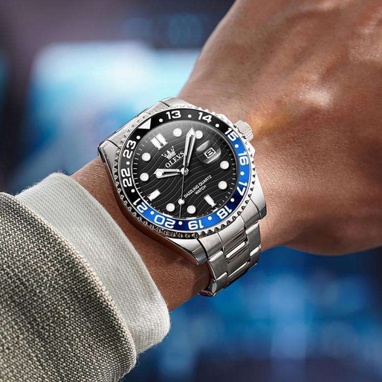 OLEVS 3610 Men Steel Strap Luminous Waterproof Quartz Watch