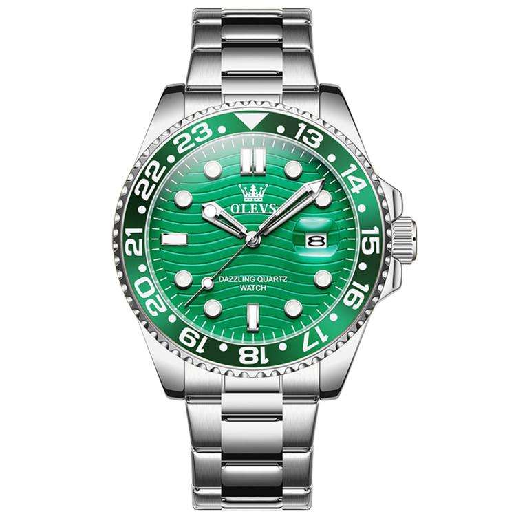 OLEVS 3610 Men Steel Strap Luminous Waterproof Quartz Watch