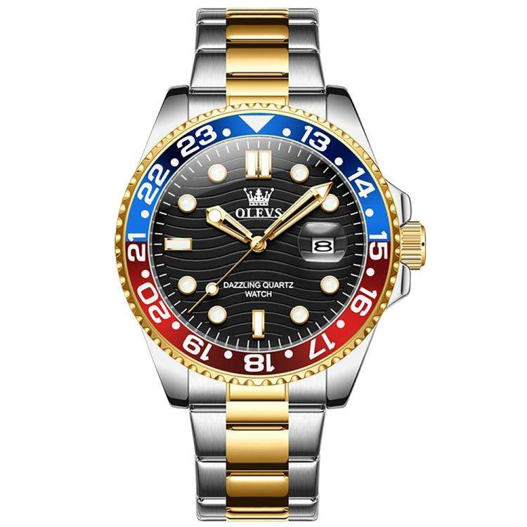 OLEVS 3610 Men Steel Strap Luminous Waterproof Quartz Watch