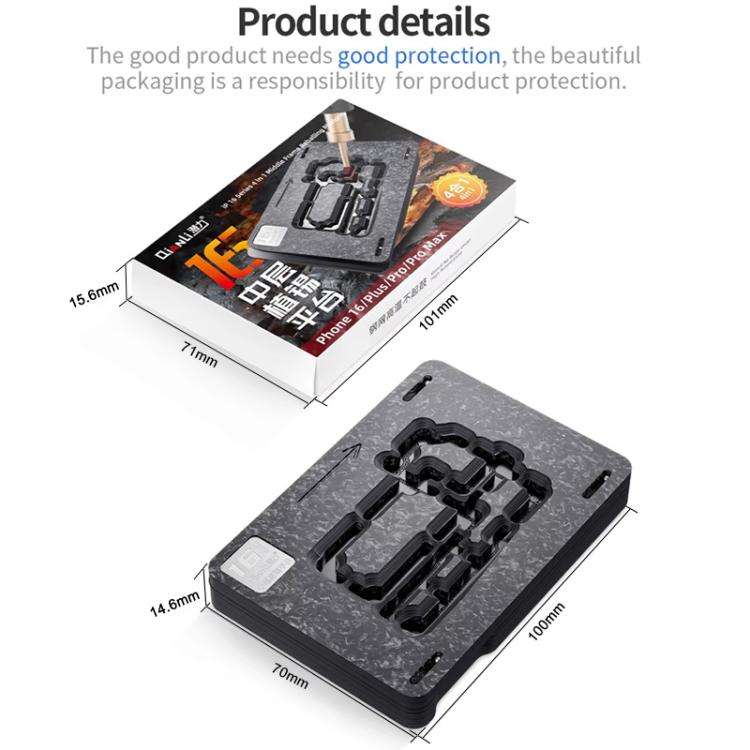 Qianli 4 in 1 Magnetic Middle Layer BGA Reballing Platform for iPhone 16 Series, Qianli for iPhon...