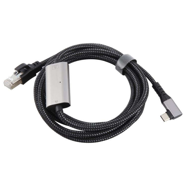 2m RJ45 to Type-C / USB 2-in-1 High Speed Network Card Ethernet Cable, Type-C / USB 2-in-1