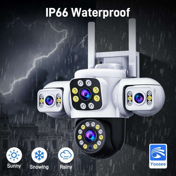 2MP HD 360 Degree Panorama 3 Lens IP66 Waterproof Wireless WiFi Camera, 15 Days Memory Card, 30 D...