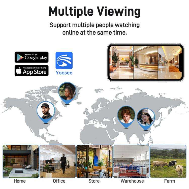 2MP HD 360 Degree Panorama 3 Lens IP66 Waterproof Wireless WiFi Camera, 15 Days Memory Card, 30 D...