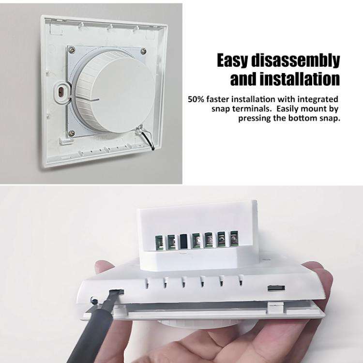 Smart Home Screenless Knob Thermostat Only With External Sensors, Dual Color LED Indicator, BHT-1...