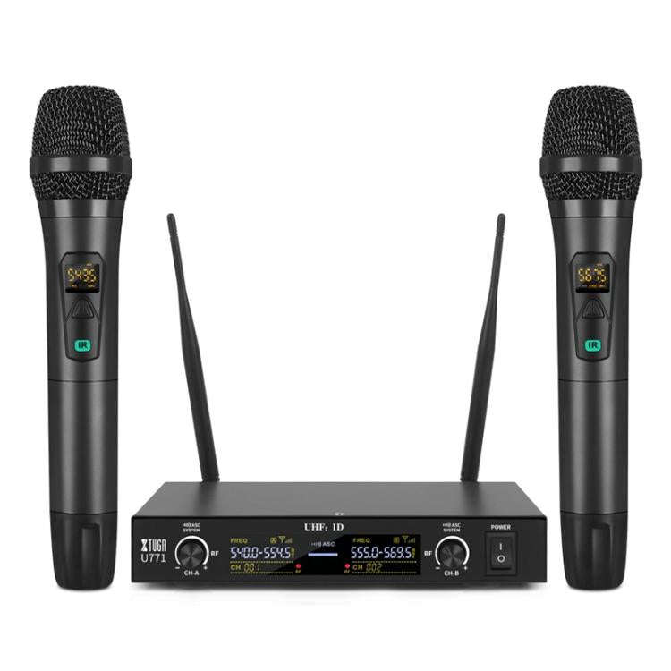 XTUGA U-771 UHF Lapel Two Way Radio Wireless Microphone, 2 Microphone + Host, 2 BodyPacks + Host,...