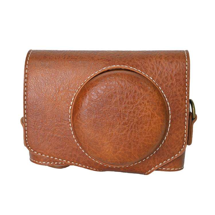 Retro Litchi Texture Leather Full Body Camera Case Bag with Strap, For Canon G7 X Mark III / G7X3...