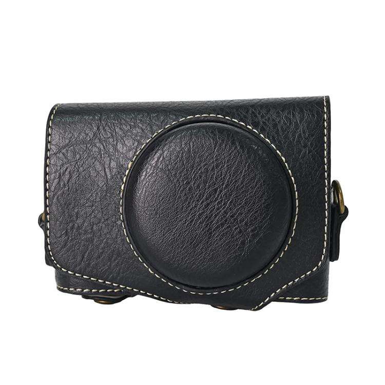 Retro Litchi Texture Leather Full Body Camera Case Bag with Strap, For Canon G7 X Mark III / G7X3...