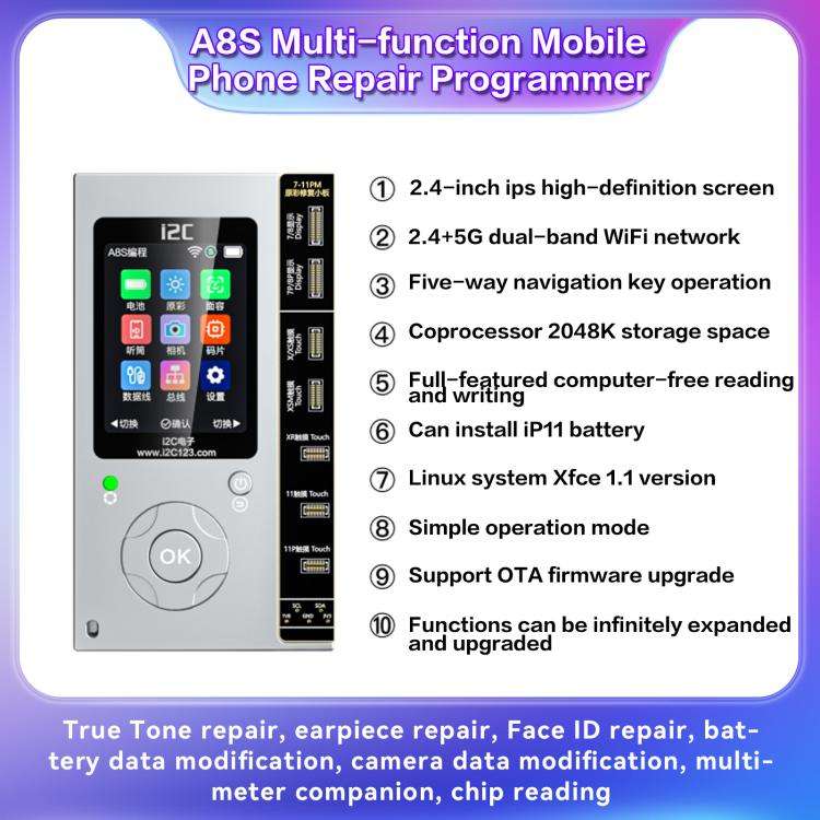 i2C A8S Multi-function Phone Repair Programmer, Host, Host+12-15 Plus True Tone Board, Host+7-15 ...