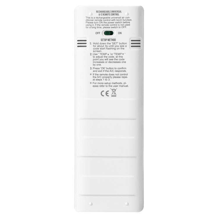 CHUNGHOP K-1308E Universal Air Conditioner Remote Control with Torch and LCD Backlight, K-1308E