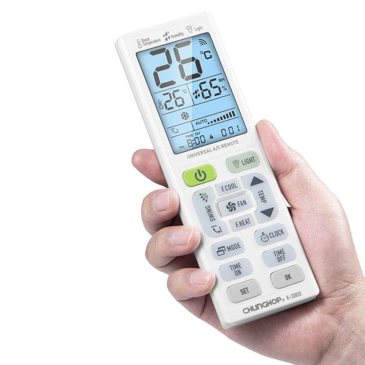CHUNGHOP K-3302E Universal Air Conditioner Remote Control with Torch and LCD backlight, K-3302E