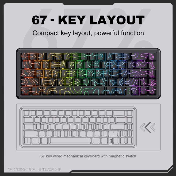 ONIKUMA G67 67-key RGB Wired Magnetic Axis Mechanical Gaming Keyboard, G67