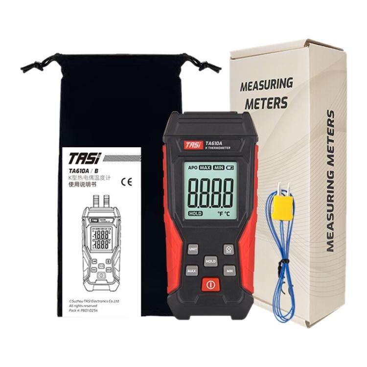 TRSI TA610A Industrial Handheld K-Type Thermocouple Thermometer, Single Channel, without Ambient ...