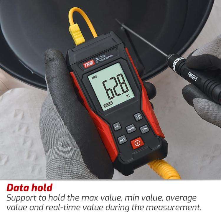 TRSI TA610A Industrial Handheld K-Type Thermocouple Thermometer, Single Channel, without Ambient ...