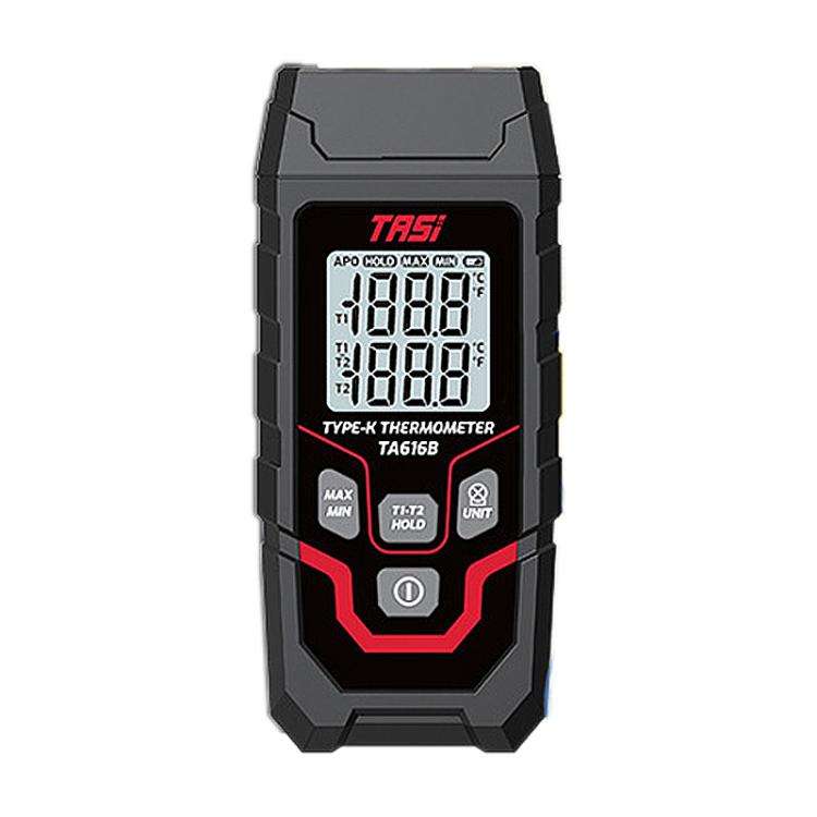 TRSI TA616B Industrial Handheld K-Type Thermocouple Thermometer, Dual Channel, Basic Version, TA616B