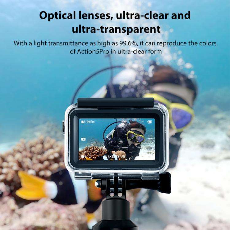 For DJI Osmo Action 5 Pro Magnetic 60m Waterproof Case, Diving Waterproof Case, Diving Case + Gif...