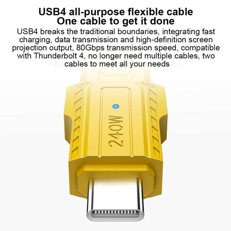 Portable Keychain 80Gbps 240W USB4 Type-C / USB-C Charging Cable
