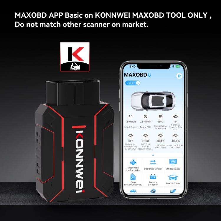 KONNWEI MAXOBD Full Car System Scanner OBD2 Diagnostic Tool Code Read, MAXOBD