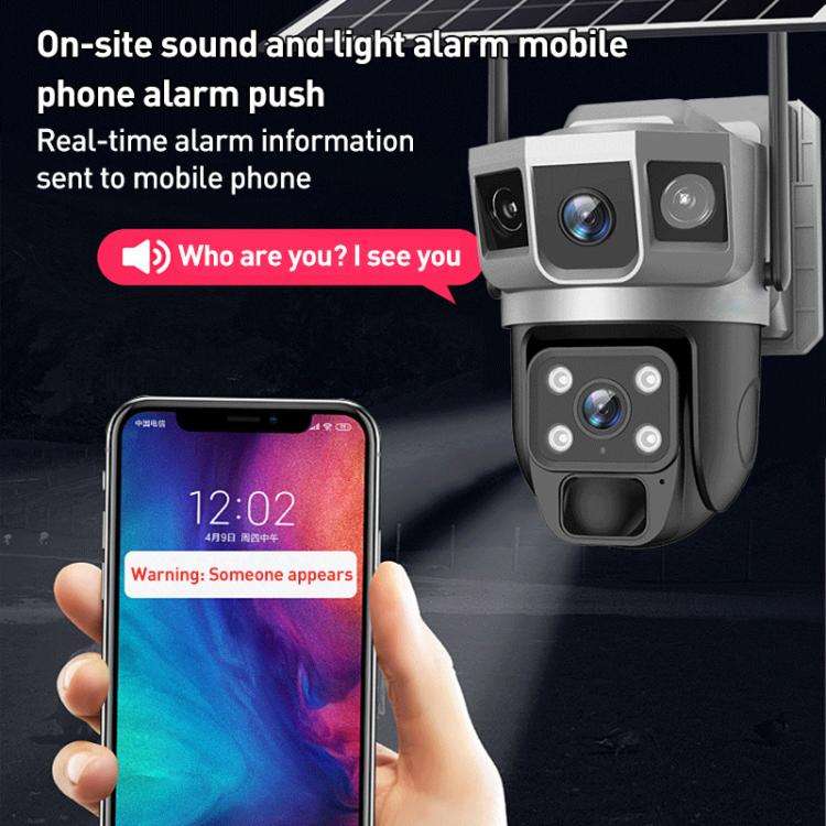 VTS02 4MP Multi-lens Panoramic Solar Surveillance PTZ Dome Camera, Southeast Asia WiFi, Southeast...