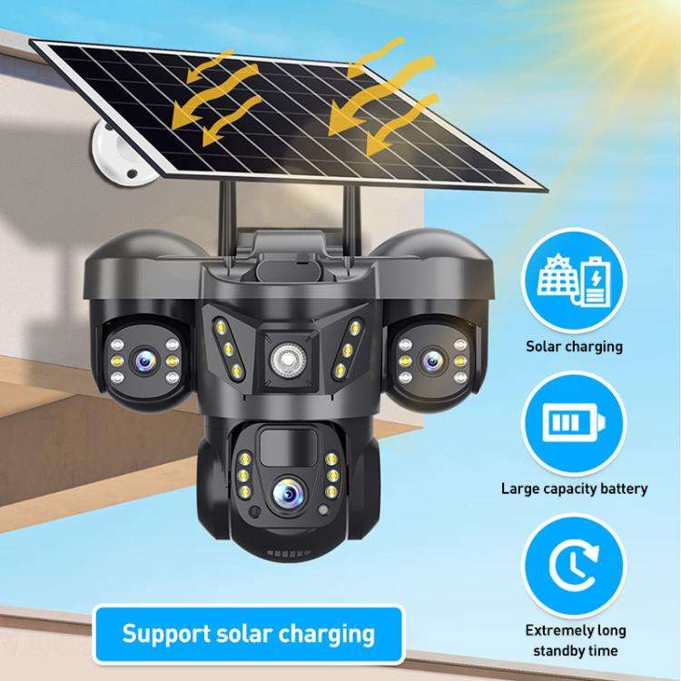 VTS29 6MP Multi-lens Panoramic Solar Surveillance PTZ Dome Camera, Southeast Asia WiFi, Southeast...