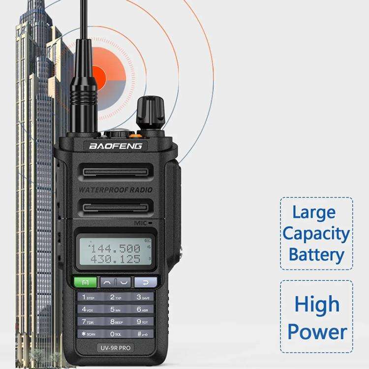Baofeng UV-9R PRO Dot Matrix LCD Screen IP57 Waterproof Handheld Analog Walkie Talkie, EU Plug, U...