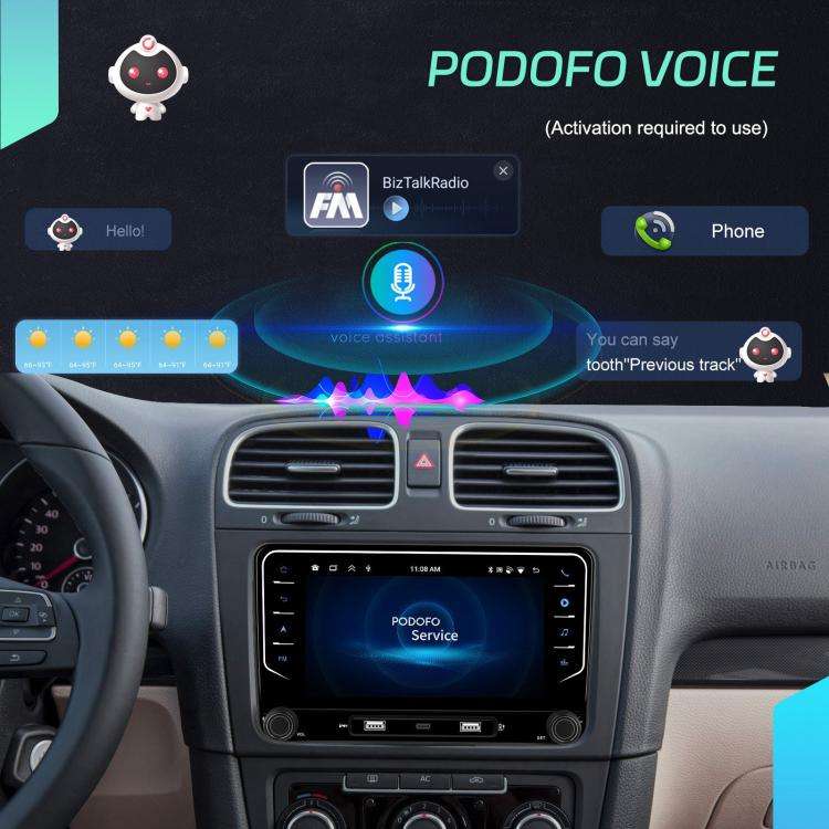 For Volkswagen Android 15 7 inch Wireless CarPlay Car Player Central Control Navigation Machine, ...