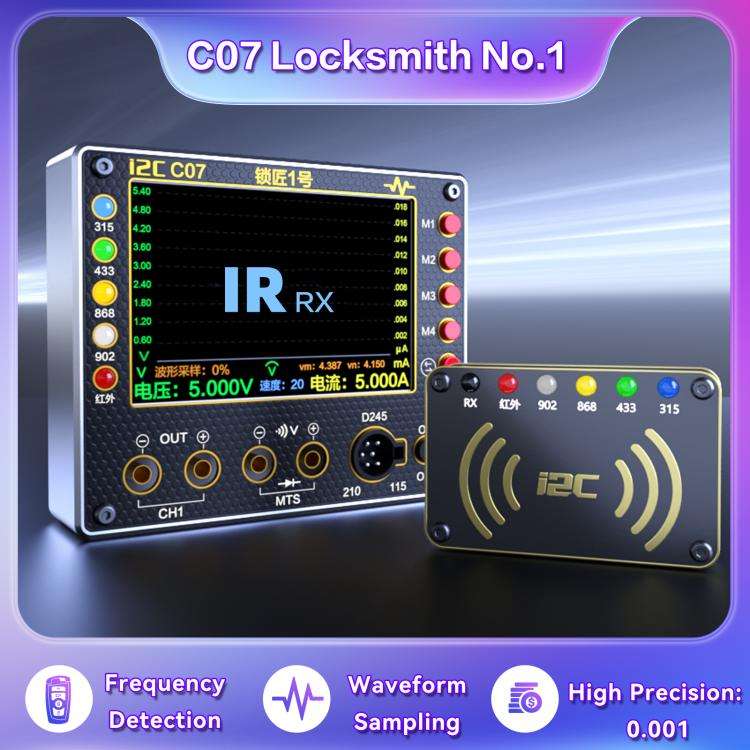i2C C07 Locksmith No.1 Remote Control Frequency Tester Multimeter, Plug: EU Plug, Configuration 1...