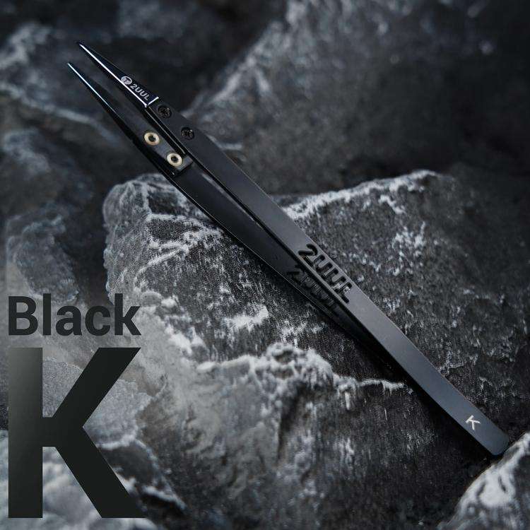 2uul TW32 Black K Flat Tip ESD-Safe Ceramic Tweezers, 2uul TW32