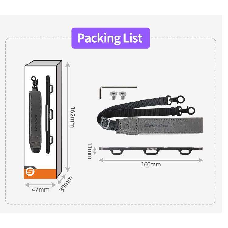 Sunnylife GS013 Multi-Purpose Lanyard with CNC Aluminum Buckle, For DJI RC Pro 2