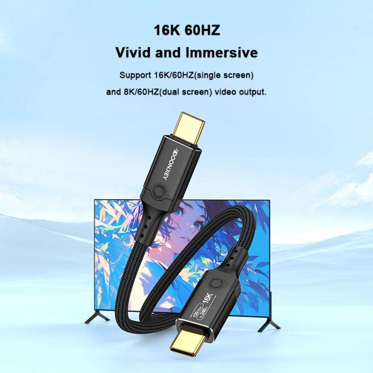 DOONJIEY DJUSB519GR 120Gbps Type-C 16K HD Projection Conversion Cable, DJUSB519GR