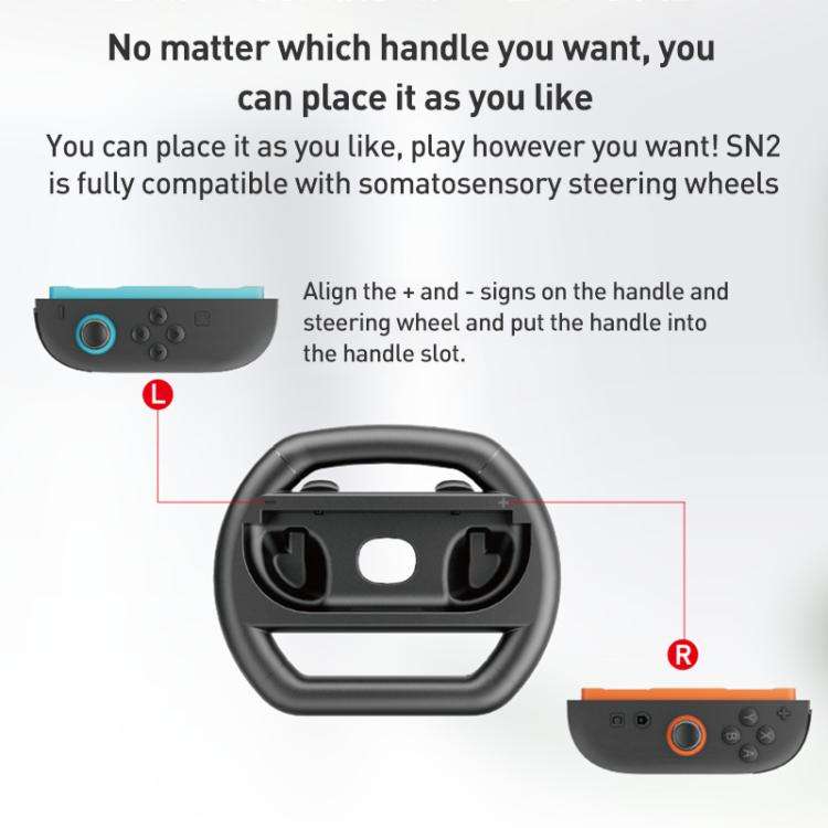 For Nintendo Switch 2 Joy-Con 1pair iPlay HBS-2813 Controller Racing Simple Steering Wheel