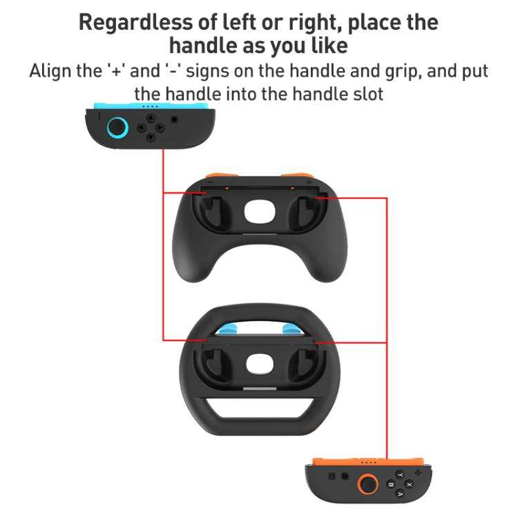 For Nintendo Switch 2 iPlay HBS-2870 4 in 1 Controller Grip Steering Wheel Combination